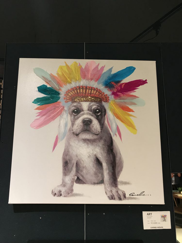 アート　絵画　リビングハウス　犬　ドッグ　サンバ　カラフル　キュート